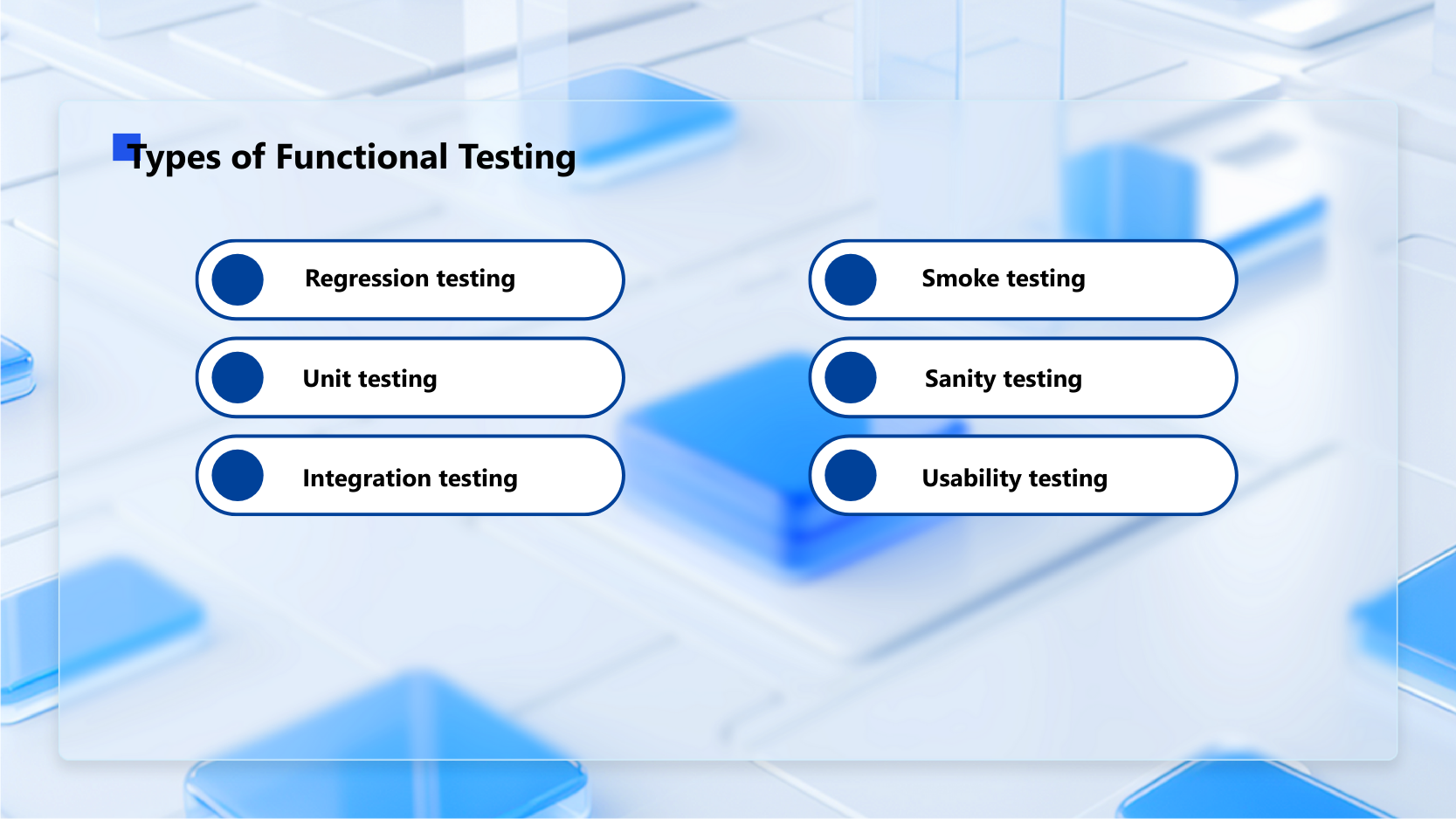 Types of functional testing